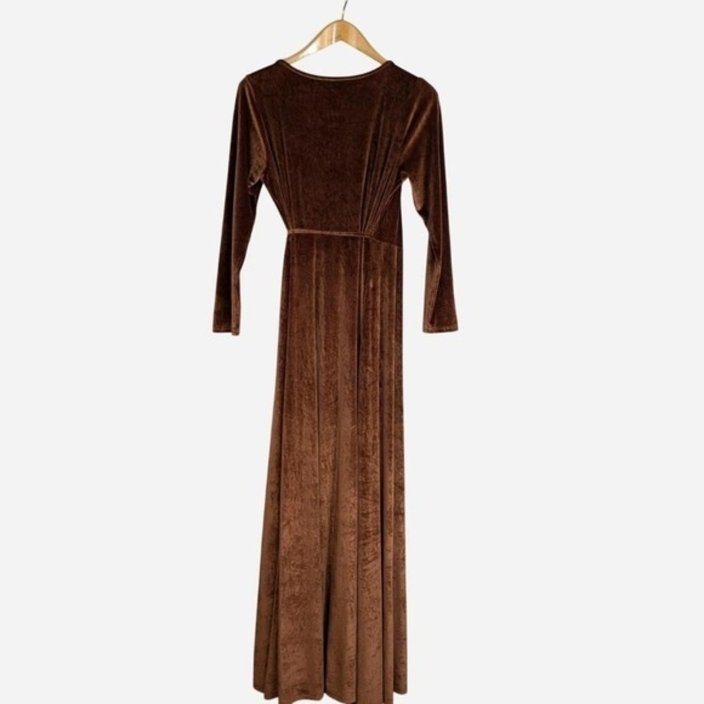 Baltic Born Meghan Velvet Wrap Maxi Dress Rust Orange Size Large - Picture 3 of 7